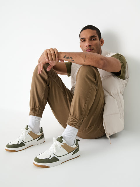 Sinsay Men's Khaki Mid Waist Cuffed Bottoms Jogger Pant|Sinsay In Lebanon