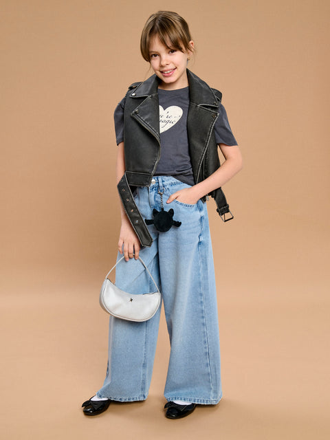 Sinsay Girl's Light Blue  Long Wide Legs  Jeans | Sinsay in Lebanon