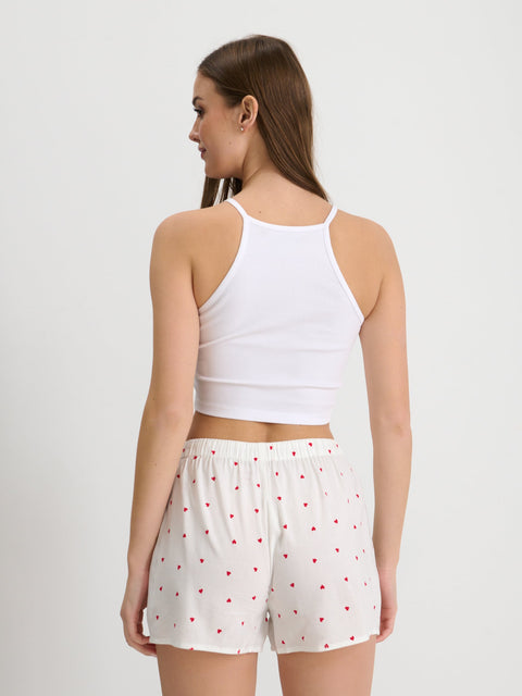 Sinsay Women's White & Navy Sleep Shorts Set Of 2pcs | Sinsay In Lebanon