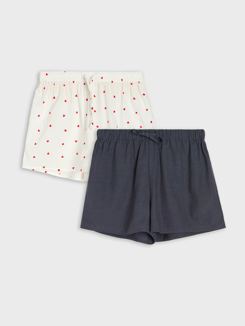 Sinsay Women's White & Navy Sleep Shorts Set Of 2pcs | Sinsay In Lebanon