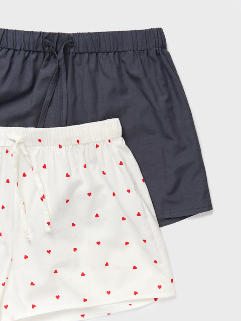 Sinsay Women's White & Navy Sleep Shorts Set Of 2pcs | Sinsay In Lebanon