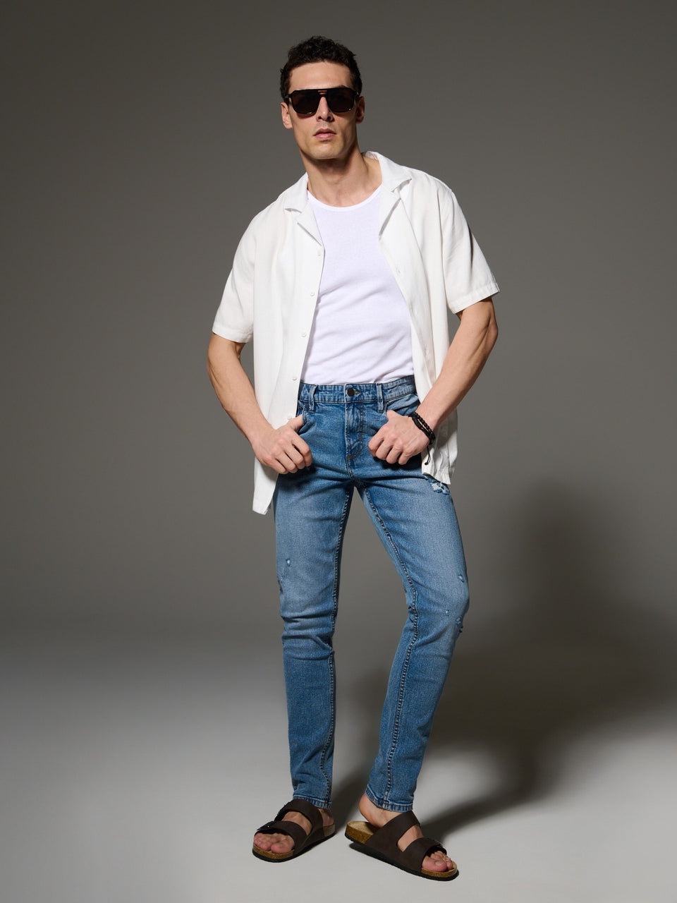 Sinsay Men's Blue Skinny Fit Low Waist Jeans | Sinsay In Lebanon