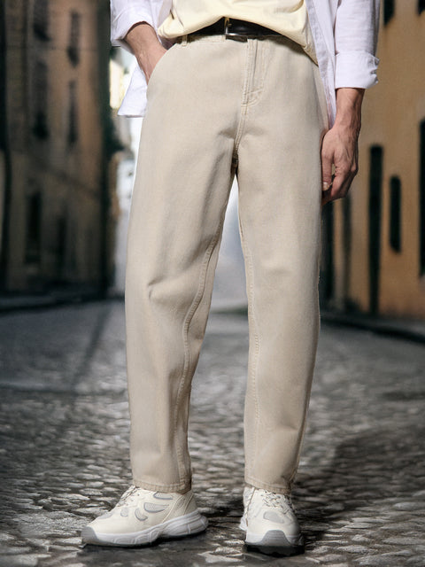 Sinsay Men's Beige Barrel fit Jeans | Sinsay in Lebanon