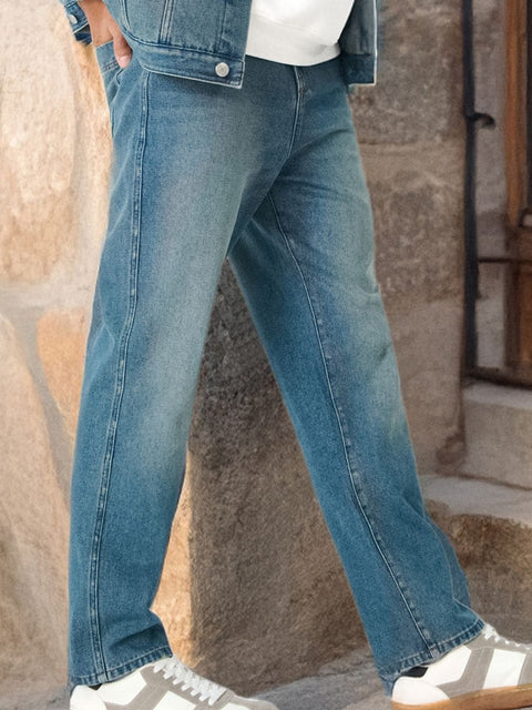 Sinsay Men's Dark Blue Loose Fit Wide Jeans | Sinsay In Lebanon