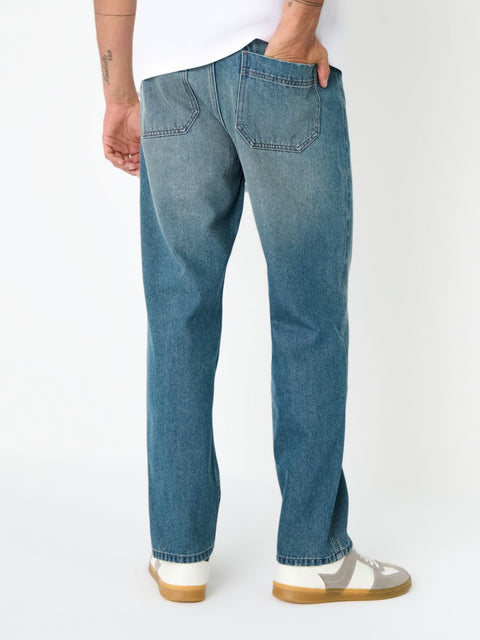 Sinsay Men's Dark Blue Loose Fit Wide Jeans | Sinsay In Lebanon