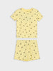 Sinsay Girl's Yellow Short-Sleeve Bee Print Pajama Set