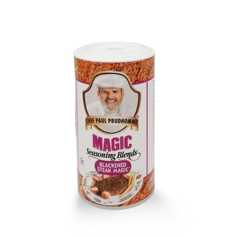 Canister of Chef Paul Prudhomme's Magic Seasoning Blends on a white background
