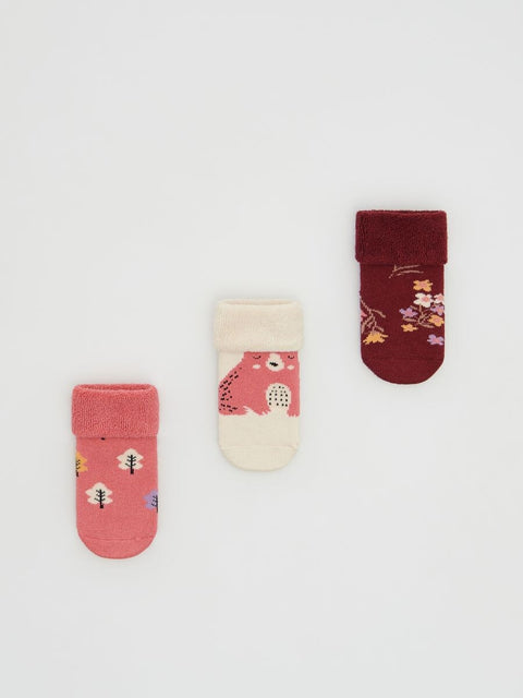 Reserved Baby Girl's Multicolor 3 Pairs Of Cotton-Rich Socks |Reserved In Lebanon