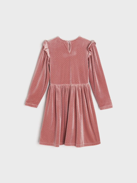 Sinsay Girl's Dusty Rose Velvet Long Sleeve Dress |Sinsay In Lebanon