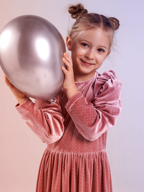 Sinsay Girl's Dusty Rose Velvet Long Sleeve Dress |Sinsay In Lebanon