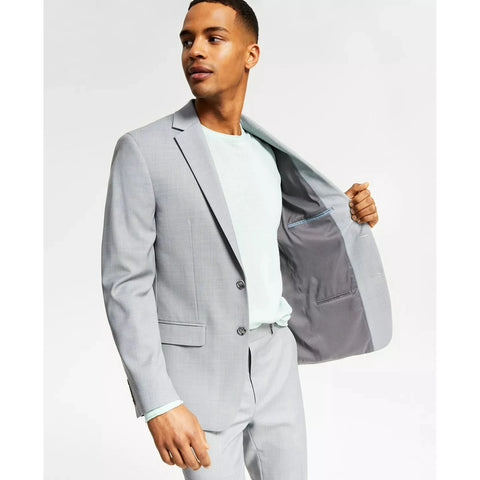 Bar III Men's Light Gray Skinny-Fit Sharkskin Suit Jacket | Bar III in Lebanon