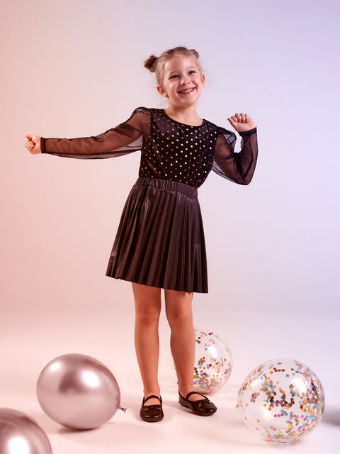 Sinsay Girl's Black Leather Midi Skirt |Sinsay In Lebanon