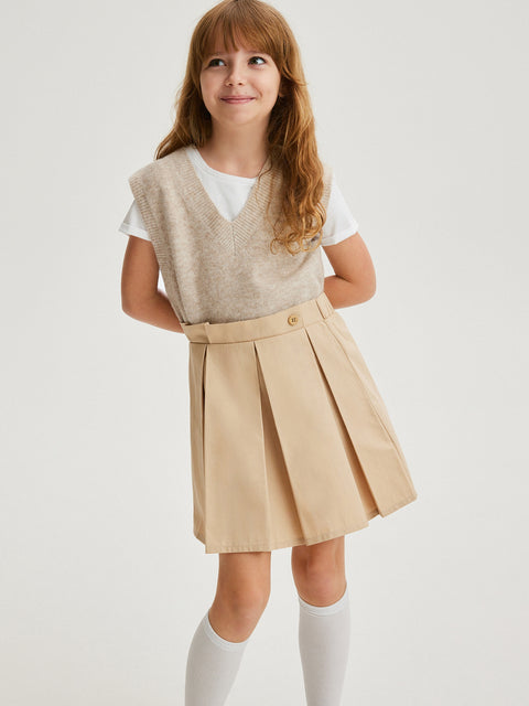Reserved Girl's Beige Pleated Skirt | Reserved In Lebanon
