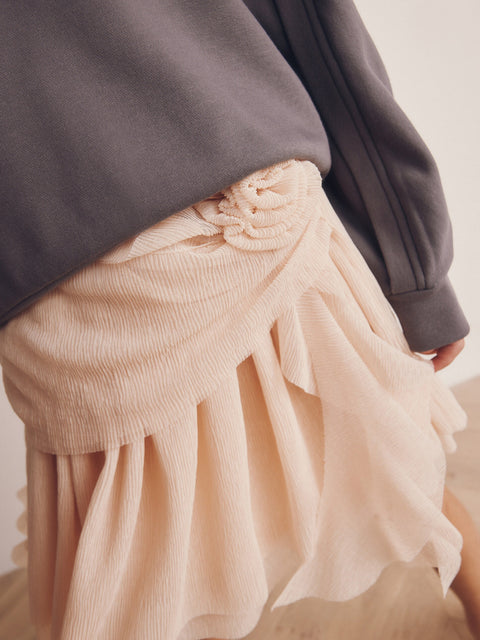 Reserved Girl's Beige Asymmetrical flower-shaped finish Skirt | Reserved In Lebanon