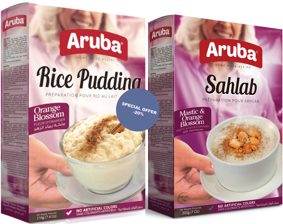 Aruba Sahlab 200g 1Pack + Rice Pudding 210g 1 Pack| Aruba In Lebanon