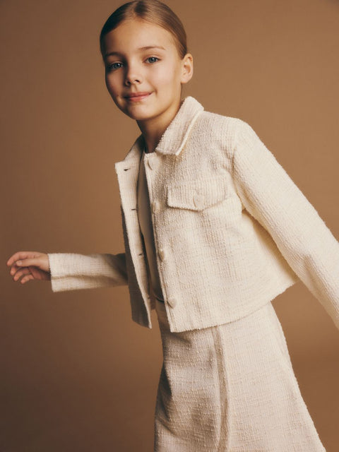 Reserved Girl's Off White Tweed Skirt |Reserved In Lebanon