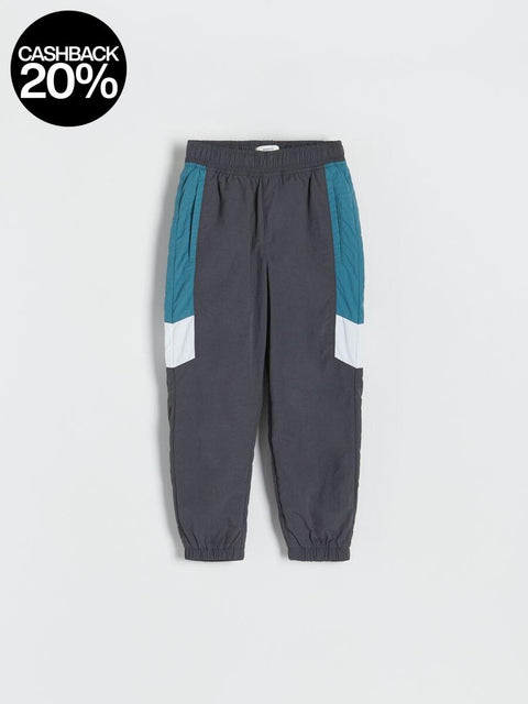 Reserved Boy's Dark Gray & Blue Nylon Jogger | Reserved In Lebanon