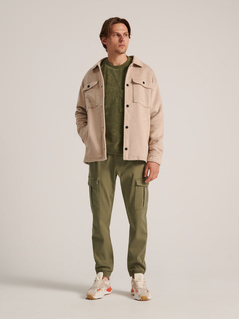 Sinsay Men's Olive Green  with ribbed edges Sweatshirt  | Sinsay in Lebanon