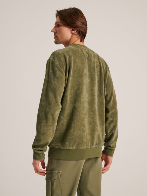 Sinsay Men's Olive Green  with ribbed edges Sweatshirt  | Sinsay in Lebanon