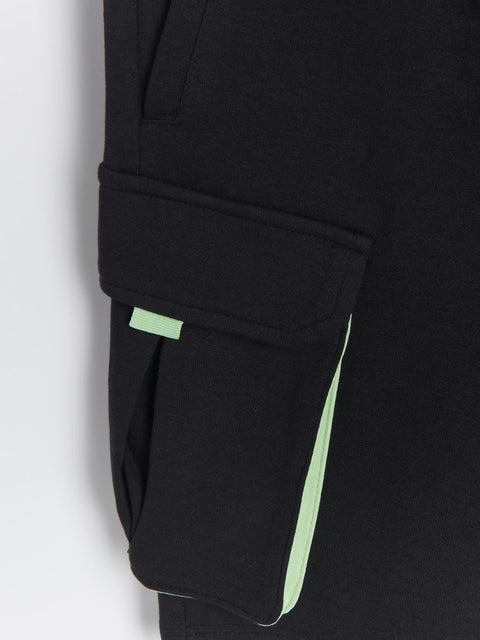Reserved Boy's Black Cotton Cargo Shorts|Reserved In Lebanon