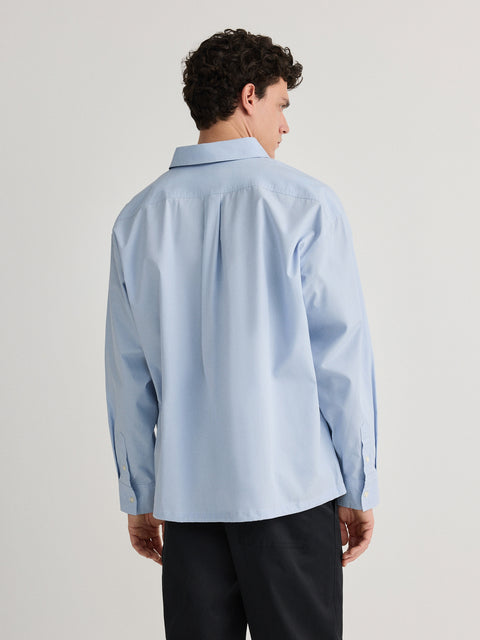 Reserved Men's Light Blue Oversized Cotton Shirt | Reserved In Lebanon
