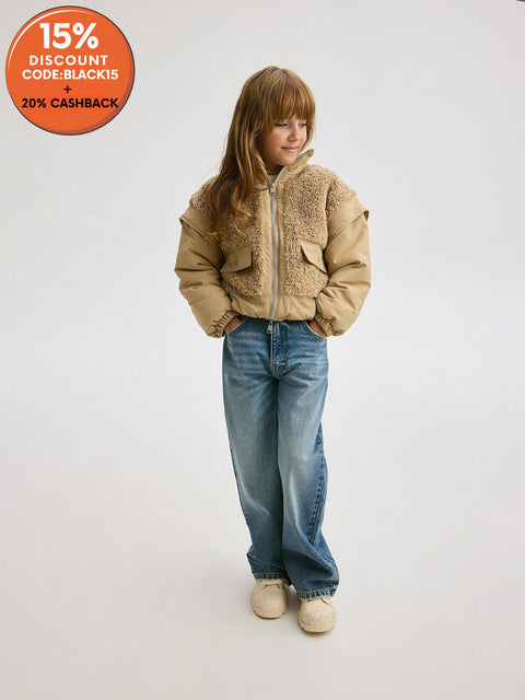 Reserved Girl's Beige Jacket With Detachable Sleeves | Reserved In Lebanon