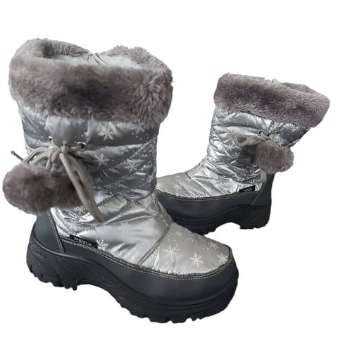 Snow Field Girl's Silver With Pompoms & Stars Ski Boots|Snow Field in Lebanon