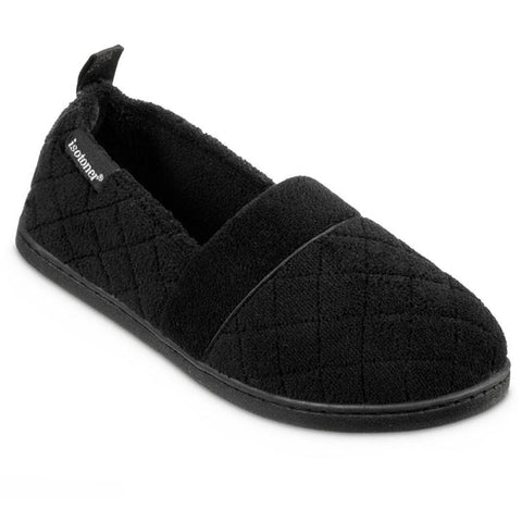 Isotoner Signature Women's Black Quilted Microterry Slippers | Isotoner Signature in Lebanon