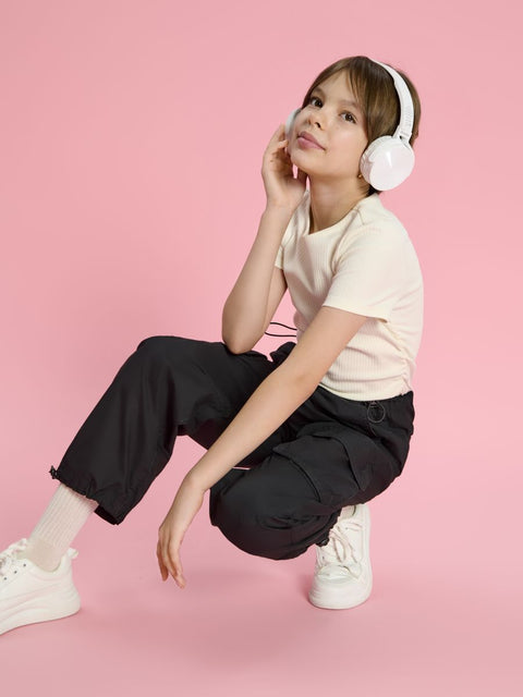 Sinsay Girl's Black Adjustable Cuffed Pants | Sinsay In Lebanon