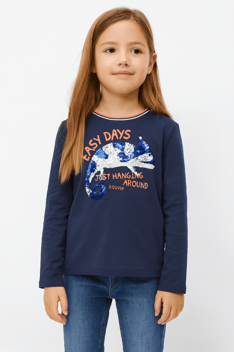 S.Oliver Girl's Navy Long-Sleeve Blouse |S.Oliver in Lebanon