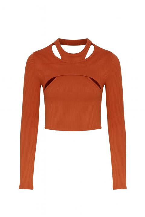 Forever 21 Women's Brick Cut Out Long Sleeve Top |Forever 21 In Lebanon