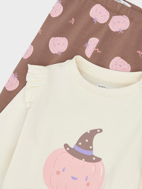 Sinsay Baby Girl's Off White Sweatshirt And Leggings Set | Sinsay In Lebanon