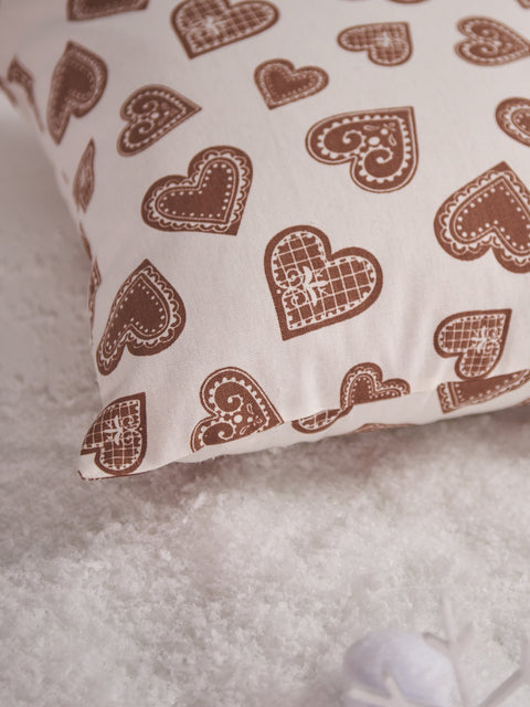 Sinsay Beige Heart Printed Decorative Pillowcase | Sinsay In Lebanon