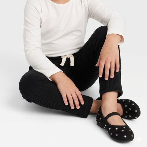 Cat & Jack Girl's Black Ribbed Leggings | Cat & Jack In Lebanon