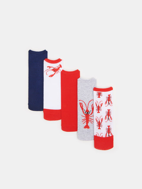 Sinsay Boy's White/Red Pack of 5 pairs of Short Socks| Sinsay in Lebanon