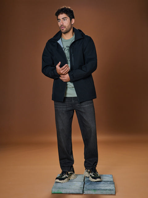Sinsay Men's Black Regular Fit Hooded Jacket|Sinsay In Lebanon