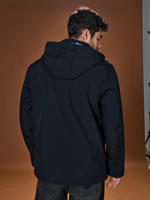 Sinsay Men's Black Regular Fit Hooded Jacket|Sinsay In Lebanon
