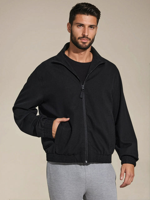 Sinsay Men's Black Zip-Up Regular-Fit Jacket | Sinsay In Lebanon