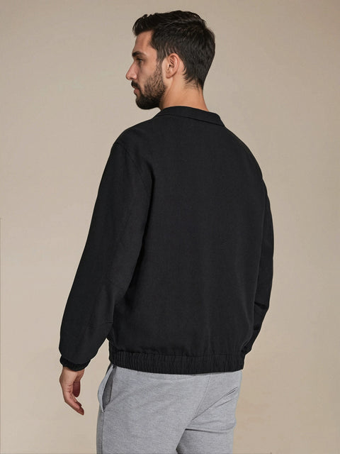 Sinsay Men's Black Zip-Up Regular-Fit Jacket | Sinsay In Lebanon