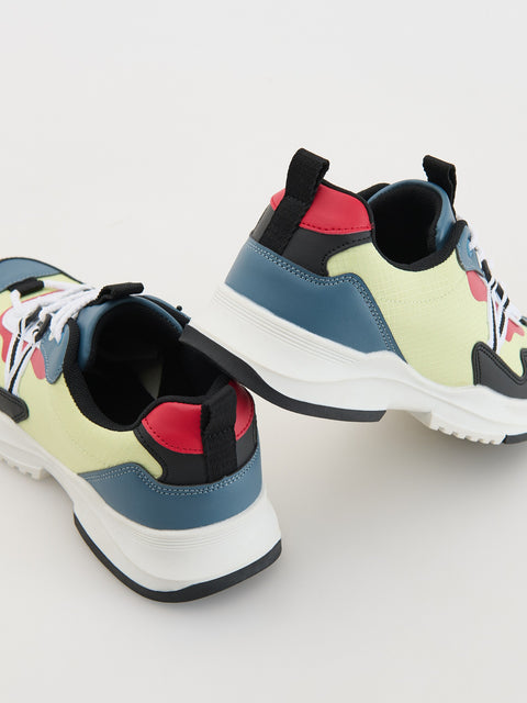 Colorful sneakers with a white background