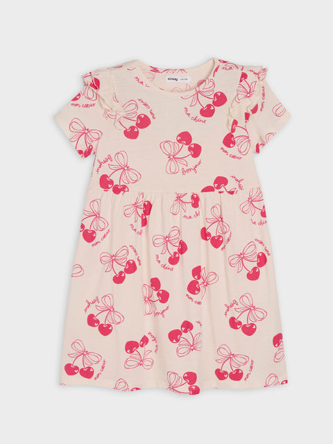 Sinsay Baby Girl's Off White & Fuchsia Cherry Printed Dress | Sinsay In Lebanon