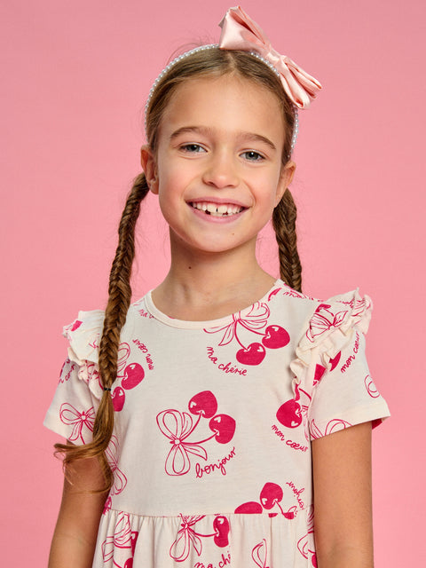 Sinsay Baby Girl's Off White & Fuchsia Cherry Printed Dress | Sinsay In Lebanon