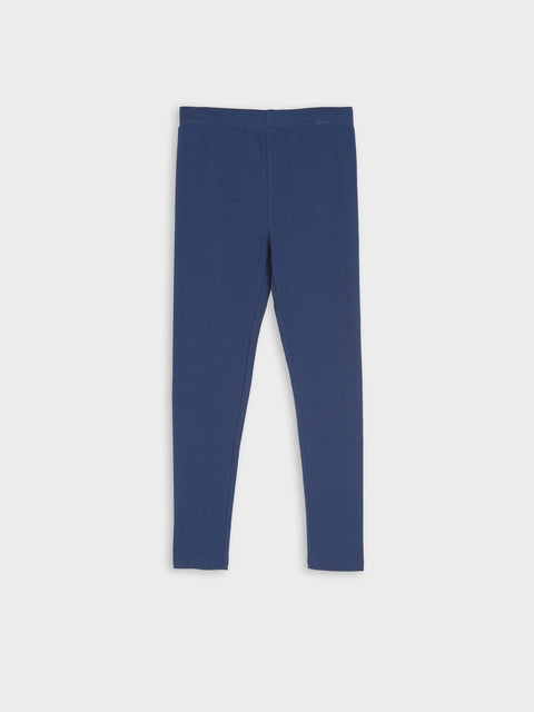 Blue leggings on a white background