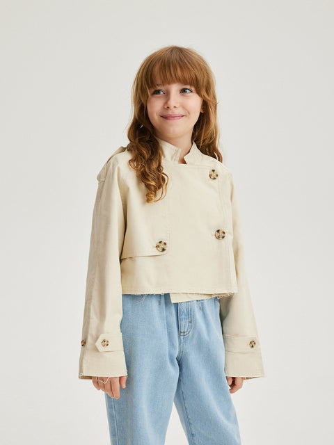 Reserved Girl's Beige Short Trench Coat | Reserved In Lebanon