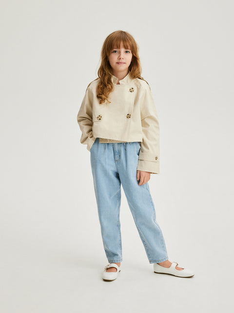 Reserved Girl's Beige Short Trench Coat | Reserved In Lebanon