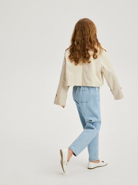 Reserved Girl's Beige Short Trench Coat | Reserved In Lebanon