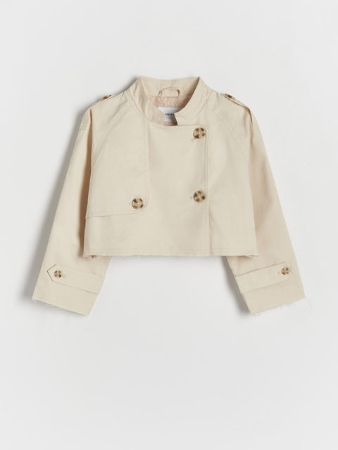 Reserved Girl's Beige Short Trench Coat | Reserved In Lebanon
