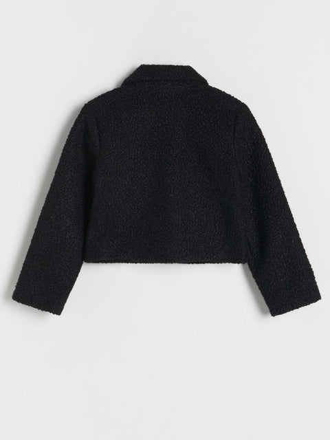 Reserved Girl's Black Faux Lambskin Jacket |Reserved In Lebanon