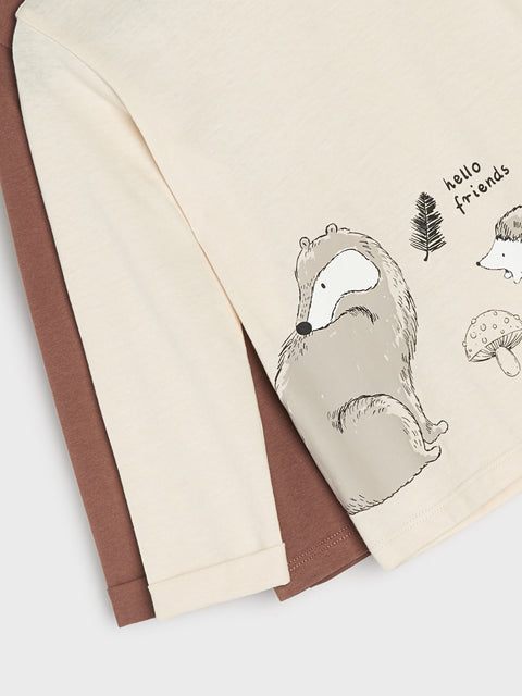 Sinsay Fox & Bunny Baby Boy's Nude Pack Of 2 Blouses | Sinsay In Lebanon