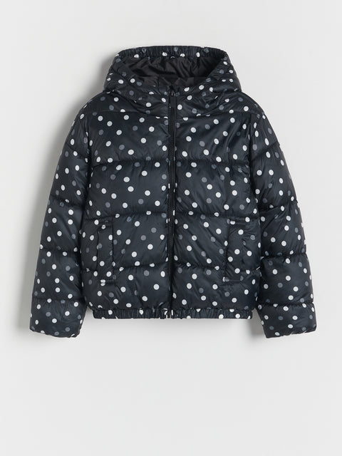 Reserved Girl's Black Polka Dot Quilted Jacket | Reserved In Lebanon